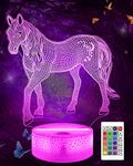 Attivolife Horse 3D Illusion Lamp, Horse Night Light with Remote Control + Timer 16 Color Changing Desk Lamps, Kids Animal Room Decor Plug in Best Cool Festival Birthday Gift for Girl Boy Child