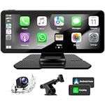 LAMTTO Wireless Car Stereo for Apple Carplay Android Auto with 1080p Backup Camera, Portable 6.86" Touch Screen Car Audio Receivers Drive Mate GPS Navigation for Cars, Mirror Link/Siri/FM/Bluetooth