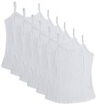 BODYCARE The Body Care Girls' Regular Fit Camisole (Bc80W-Packof6--9-12 Years, White, 9-12 Years)