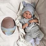 RXDOLL Anatomically Correct Baby Boy Doll Elijah 17 inch Full Body Silicone Reborn Baby Dolls Boy Realistic Newborn Baby Dolls Eyes Open Soft Vinyl Silicone Babies Doll