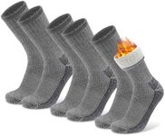 Socks Daze 3 Pack Merino Wool Crew Hiking Socks for Women Warm Moisture Wicking Sport Organic Wool Camping Work Socks with Thick Cushioning Seamless Toe, Medium, Light Grey