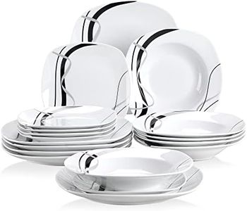 VEWEET, série Fiona, Service de Table, pour 6 Personnes, en Porcelaine (6 Personnes, 18 Pièces)