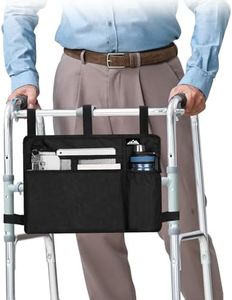 supregear Accessories Bag for Walker, Wheelchair, Rollator - Walker Basket Bag w/Cup Holder - Seniors Caddy Attachment Pouch for Walkers, Water Resistant Large Capacity Carry Storage Carrier Tote