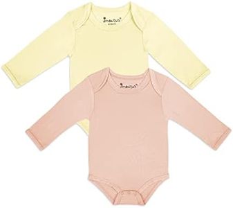 Jimonda Baby Rompers | Soft Summer Long-Sleeve Bodysuit for Newborns 0-24M | Breathable Infant Onesie with Snap Buttonsblush&lemon