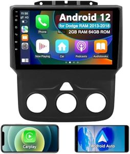 Car Stereo Radio for Dodge RAM 1500 2500 3500, Android 12 Head Unit for 2013 2014 2015 2016 2017 2018 Ram, 9 inch IPS Touch Screen with Wireless Carplay/Android Auto, Bluetooth (for Manual AC Only)