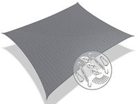 VOUNOT Sun Shade Sail Rectangle with Fixing Kit, 95% UV Block Breathable HDPE Awning, Sunscreen Canopy for Outdoor Garden Patio Lawn, Grey 3x2.5 m, 4348779298839_31164656353303