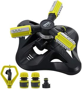 Arroseur d'eau de Jardin, DEWINNER Irrigation Automatique Rotative à 360°de la Pelouse,3 Bras Rotatifs Réglables pour Les Légumes à Fleurs Végétales,2 Buses de Pulvérisation Circulaires,3 Connecteurs