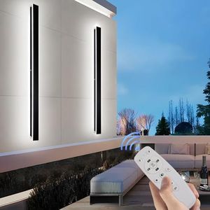 SAIGERUITE 2Pack 79in Outdoor Wall Light Black Dimming