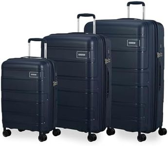 American Tourister Skymax - 3-Piece Suitcase Set, Blue (Midnight Blue)
