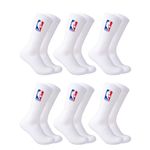 Ultra Game NBA Men's Athletic Cushioned Secure Fit Crew Socks - 6 Pack