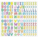 Letter Stickers, 540PCS Colored Self Adhesive Letters Stickers Waterproof Vinyl Small Alphabet Stickers Capital Letter Decals for DIY Scrapbooking Water Bottles Window Mailboxes Y7CSZMT (Colored)