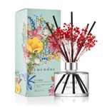 [COCODOR/Black Cherry] Flower Reed diffusers Oil with a Set of 5 Fiber Sticks, 200ml, Best for Home, Kitchen, Bathroom. Diffusers with sticks