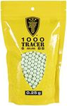 Elite Force Tracer BBS Glow-in-The-Dark Premium 6mm Airsoft BBS Ammo, 1000 Count, 0.25 Gram, One Size