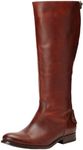 FRYE Women's Melissa Button Back-Zip Boot, Cognac Wide Calf Smooth Vintage Leather, 5.5 M US