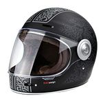 VPR.303 VIPER F659 Motorbike Premium Retro Full Face Helmet Fiberglass Motorbike Scooter Rider Men & Women Vintage Classic Sports Racing Touring ECE Approved Helmet -Jorvik-M