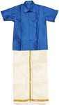 SJS King Boy's Shirt/Dhoti Regular Fit (Pepsi Blue, 11-12 Years)