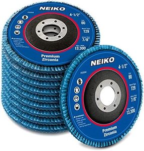 NEIKO 11120A 10 Pack Zirconia Flap Discs 4-1/2 for Angle Grinder, 80 Grit Flapper Wheel, Angled T29 Grinding Wheel 4.5 Inch Flap Disc, 7/8" Arbor Grinding Disc, Flap Wheel for Wood & Metal Sanding
