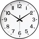 Claiez Wall Clock 12" Silent Quartz Decorative Latest Wall Clock Non-Ticking Classic Clock Battery Operated Round Easy to Read for Room/Home/Kitchen/Bedroom/Office/School,.