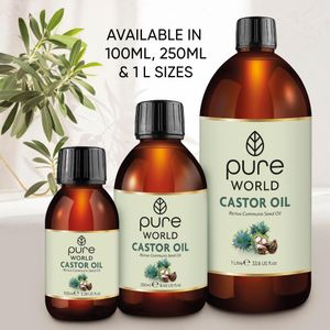 Pure World Natural Castor Oil 100ml – Cold Pressed, Hexane Free, 100% Pure