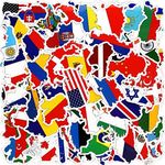 100 Pcs World Flag Stickers Vinyl C