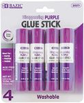 BAZIC Products Washable Disappearing Purple Glue Stick 8g / 0.28 Oz., Color Acid Free Glue Sticks for Photos Paper Kids at School Office (4/Pack), 1-Pack