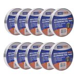 ADHES Foil Tape Aluminum Tape Heat Resistant Tape Metal Duct Tape, Withstand from 80°C to 100°C, 20mm x50m, for HVAC, Repair Sealing and Insulation, 10 Rolls