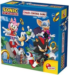 Liscianigiochi 47325 Sonic Juego de mesa Chaos Control, Incluye ruleta, Fichas y cartas de cartón, De 2 a 4 jugadores, Juguetes infantiles, A partir de 6 años, 20 Minutos tiempo de juego