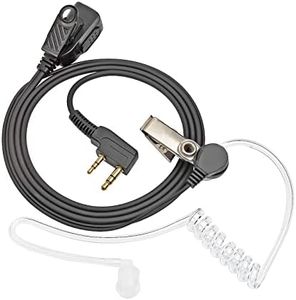 HYS Covert Acoustic Tube 2 broches Casque de sécurité compatible avec Retevis Baofeng UV-5R BF-888S Kenwood Talkie Walkie (1 pièce)