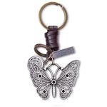 AuPra Butterfly KeyRing Gift Women Leather KeyChain Girl Home Car Door Keys Holder Lady Present