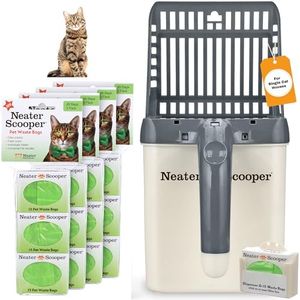 Neater Pets Neater Scooper Standard Size, 195 Refill Bags – Mess-Free Cat Litter Scooper with Bag, Spill-Proof Kitty Litter Scoop with Bin/Scoop Holder