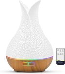 Katusie 500ML Essential Oil Diffuser with 10 Essential Oils Gift Set, Aromatherapy Diffuser Humidifier with 2 Mist Mode 4 Timers＆ 7 Ambient Light Waterless Auto Off for Large Room Home Office