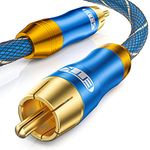 EMK Subwoofer Cable RCA to RCA Audio Cable 24K Gold-Plated Digital Coaxial RCA Cord for Home Theater, HDTV, DVD Player, Speaker, Subwoofer, Hi-Fi Systems (Male to Male Blue, 10Ft/3M)