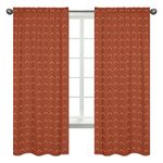 Sweet Jojo Designs Boho Arrow Window Treatment Panels Curtains - Set of 2 - Ivory Burnt Orange Rust Off White Farmhouse Southwest Shabby Chic Tribal Designer Neutral Bohemian Diamond Tuft Collection