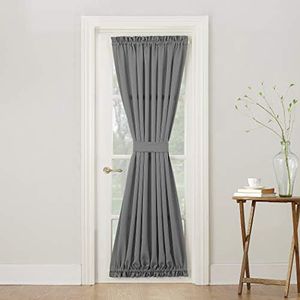 Sun Zero Barrow Energy Efficient Patio Door Curtain Panel, 54" x 72", Gray