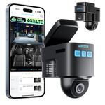 LAMTTO 4G LTE Cellular Car Security Camera Anti Theft GPS Tracker for Vehicle Safe, Dual 2K Dash Cam Front Inside, Alarm Real-time Alerts via Cloud Storage, Remote Live-View for Fleets Taxi & Family