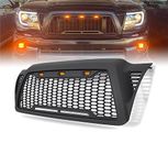 Car Front Grille, Automotive Bumper Replacement Gloss Black Mesh Grill Guards for 2005/2006/2007/2008/2009/2010/2011 Tacoma