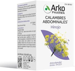 Arkopharma Arkocápsulas Hinojo 84 Cápsulas, Ayuda a Eliminar los Gases, Flatulencias, Favorece la Digestión, Distensión Abdominal, Complemento Alimenticio, 1 Unidad (Paquete de 1)