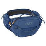 EVOC Hip Pack PRO 3 Hip Bag for Bike Tours & Trails (3L Capacity, Airflow Contact System, AIRO Flex Hip Belt, Venti Flap System, Bottle cage), Denim