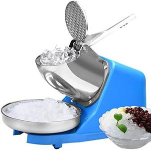 Broyeur à glace électrique, en acier inoxydable, capacité de glace pilée 65 kg/h, pour boissons froides, milkshakes, bleu