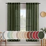 MIULEE Olive Green Linen Curtains 7