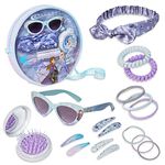 Disney Girls Handbag, Shoulder Bag with Hair Accessories and Sunglasses - Gifts for Girls (Blue/Purple Frozen)