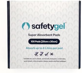 Datesand Group SafetyGel GelPad 20cm x 20cm 100 per Box - SafetyGel Super Absorbent Pads - Absorbs up to 4 Litres per pad Ideal for use with Urine Vomit Blood and Bodily fluids (20cm X 20cm)