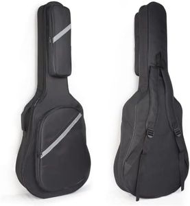 Youeon 41 Inch Acoustic Guitar Bag, Acoustic Guitar Case 2 Pockets 0.5 Inch Thick Padded Sponge 600D Ripstop Padded Waterproof Gig Bag with Adjustable Shoulder Strap and Hanger Loop, Black