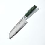 HexClad Santoku Knife, 18 cm Japanese Damascus Stainless Steel Blade, Full Tang Construction, Pakkawood Handle