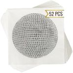 52 Pcs Disco Ball Napkins - 3 Ply Silver Foil Disco Napkins for Disco Party- 5x5 inches Premium Disposable Silver Cocktail Napkins for Engagement, Birthday, Wedding Disco Decor -Disco Party Decor