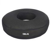 OBLIQ Premium Donut Orthopedic High Density Seat Cushion Relieves Piles, Lower Back Pain, Coccyx, Sciatica used in Office Chairs, Car Seat (Black, Foam, pack of 1)