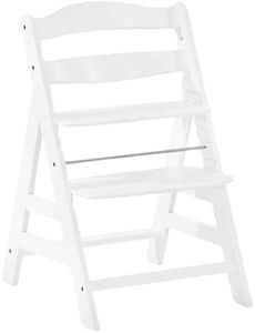 hauck Alpha+, White - Wooden High Chair 6 Months to Adult Sustainable FSC® Certified Beechwood Toddler Feeding and Entertainment Chair, Inclusive 5-Point Harness Bumper Bar Crotch Strap