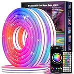 KIKO 32.8ft RGB LED Neon Rope Light with Remote Control, Smart Color Changing DIY Mode Neon Flex Strip Lights for Bedroom Indoors Outdoors Decor