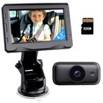 Wireless Baby Car Camera with 1080P HD Night Vision, Baby Monitor for Car Seat, Long Battery Life, No Wi-Fi Needed Easy Install, Video & Photo, Perfect Baby Travel Gifts, Black