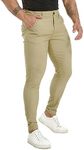 ALLELMS Mens Chinos Pants Slim Fit Stretch Dress Pant Wrinkle-Resistant Pleated Formal Khaki Pants 28